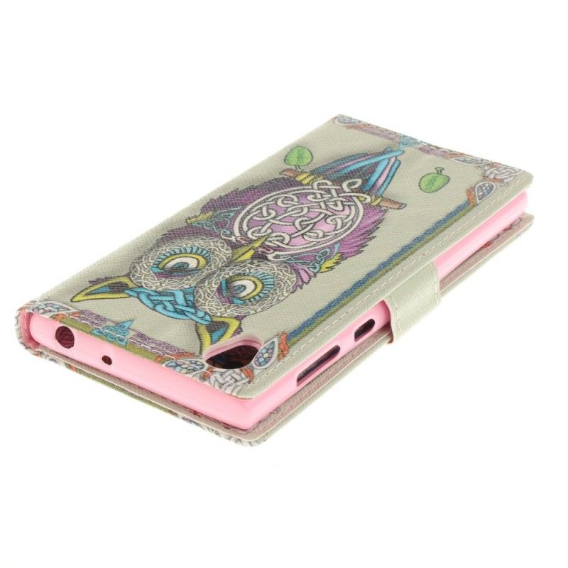 Leren Hoesje Sony Xperia L1 Tribale Uil