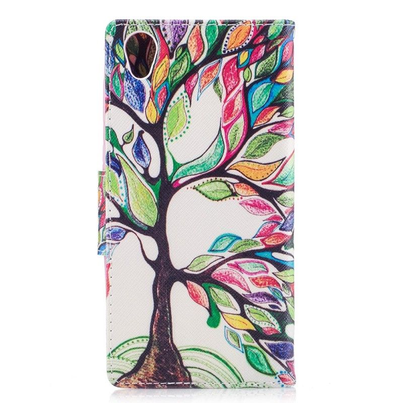 Leren Hoesje voor Sony Xperia L1 Gekleurde Boom