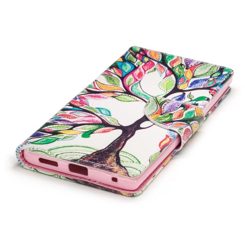 Leren Hoesje voor Sony Xperia L1 Gekleurde Boom