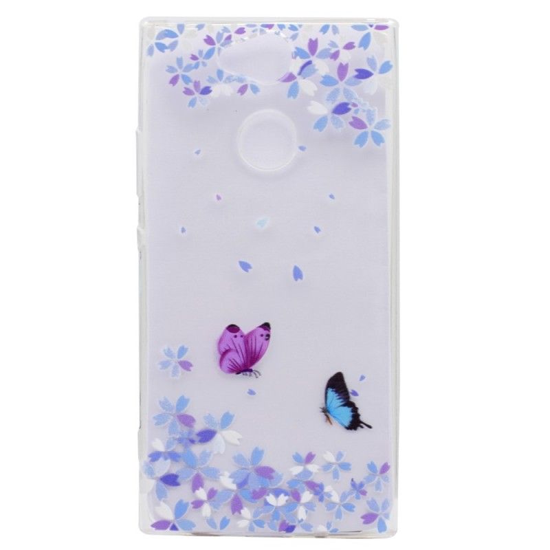 Case Hoesje Sony Xperia XA2 Telefoonhoesje Transparante Vlinders En Bloemen