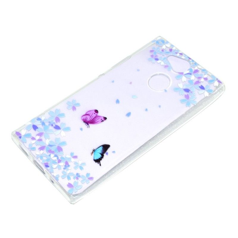 Case Hoesje Sony Xperia XA2 Telefoonhoesje Transparante Vlinders En Bloemen