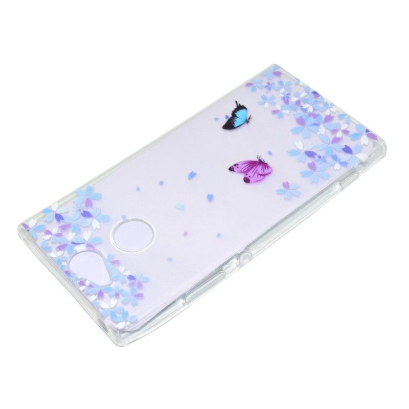 Case Hoesje Sony Xperia XA2 Telefoonhoesje Transparante Vlinders En Bloemen