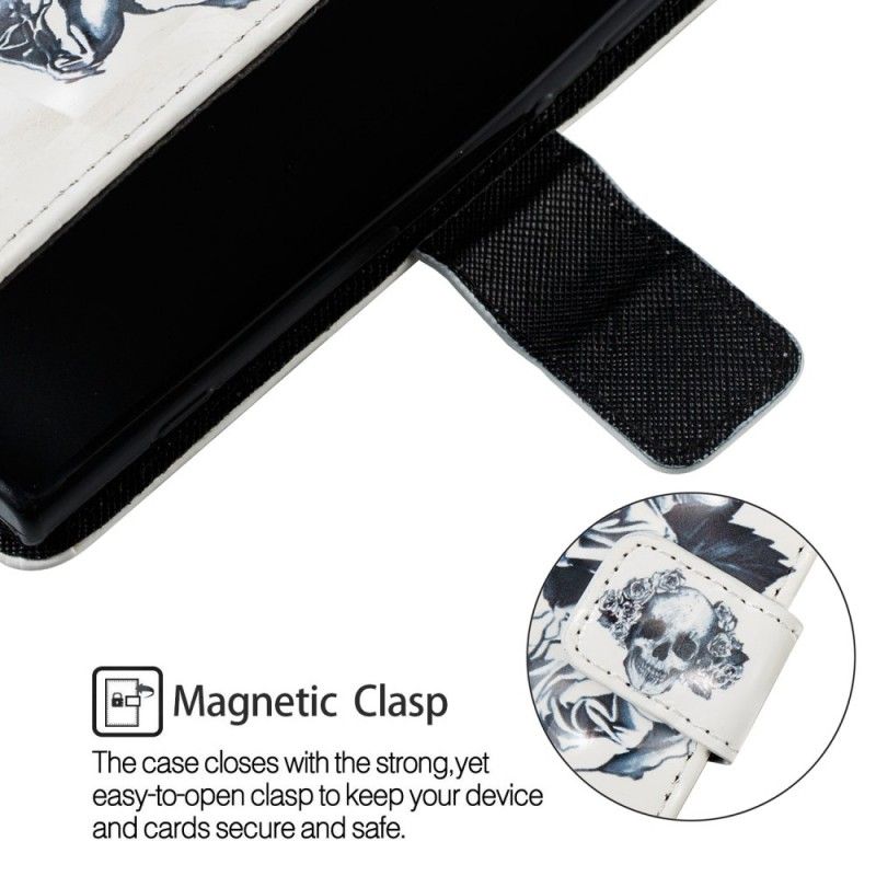 Cover Folio-hoesje Sony Xperia XA2 Telefoonhoesje 3D Bloemenschedel