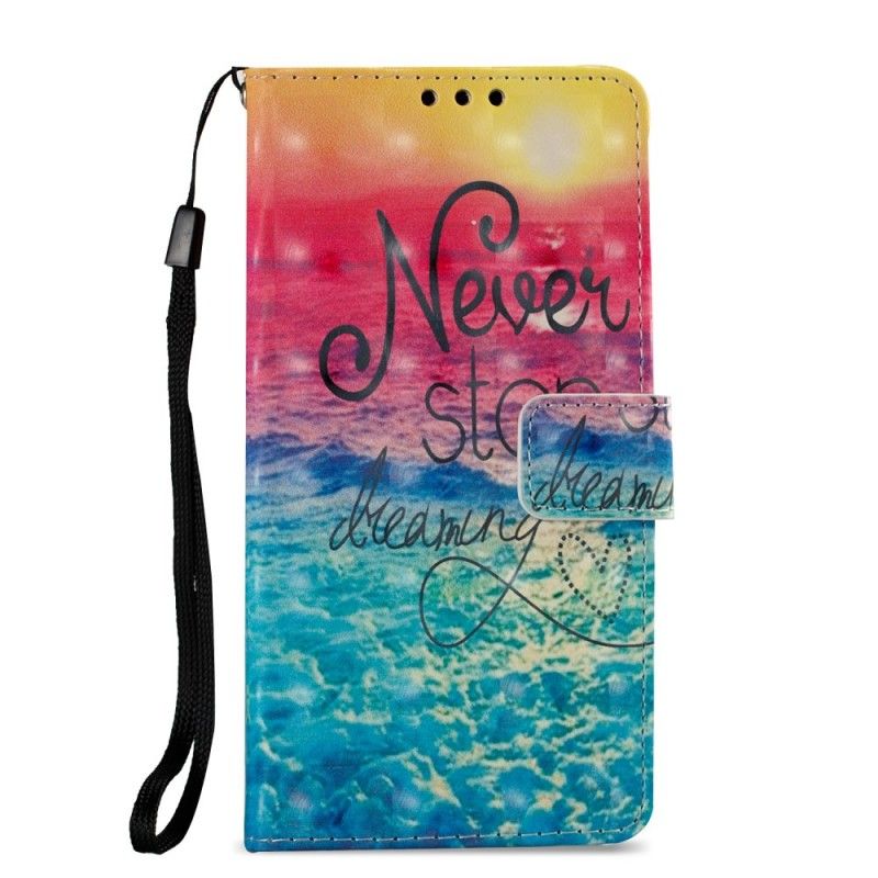 Cover Folio-hoesje Sony Xperia XA2 Telefoonhoesje Stop Nooit Met Dromen 3D