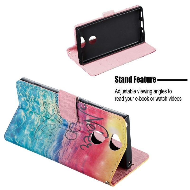 Cover Folio-hoesje Sony Xperia XA2 Telefoonhoesje Stop Nooit Met Dromen 3D