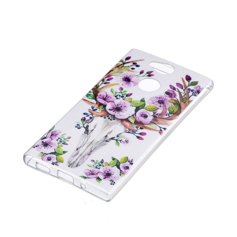 Hoesje Sony Xperia XA2 Eland Met Fluorescerende Bloemen