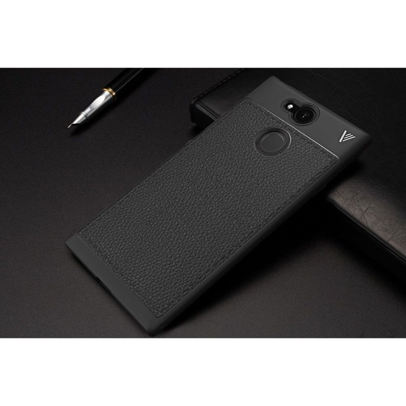 Hoesje Sony Xperia XA2 Rood Dubbellijns Lychee Leereffect