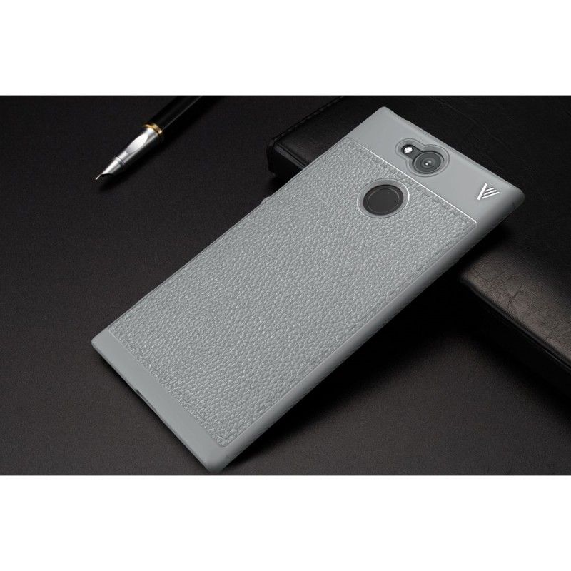 Hoesje Sony Xperia XA2 Rood Dubbellijns Lychee Leereffect