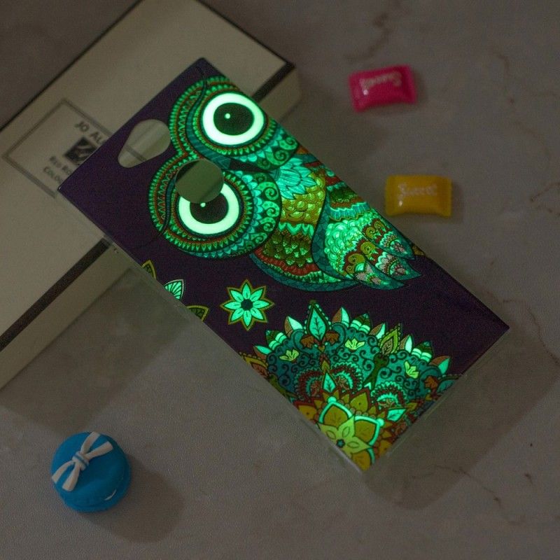 Hoesje Sony Xperia XA2 Telefoonhoesje Fluorescerende Mandala-Uil