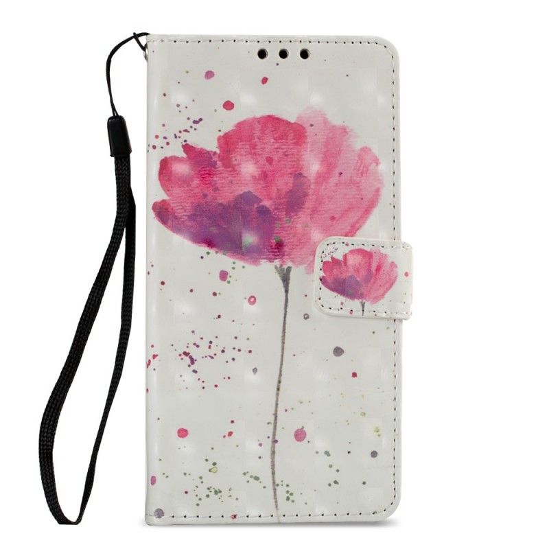 Leren Hoesje Sony Xperia XA2 Telefoonhoesje 3D Aquarel Klaproos