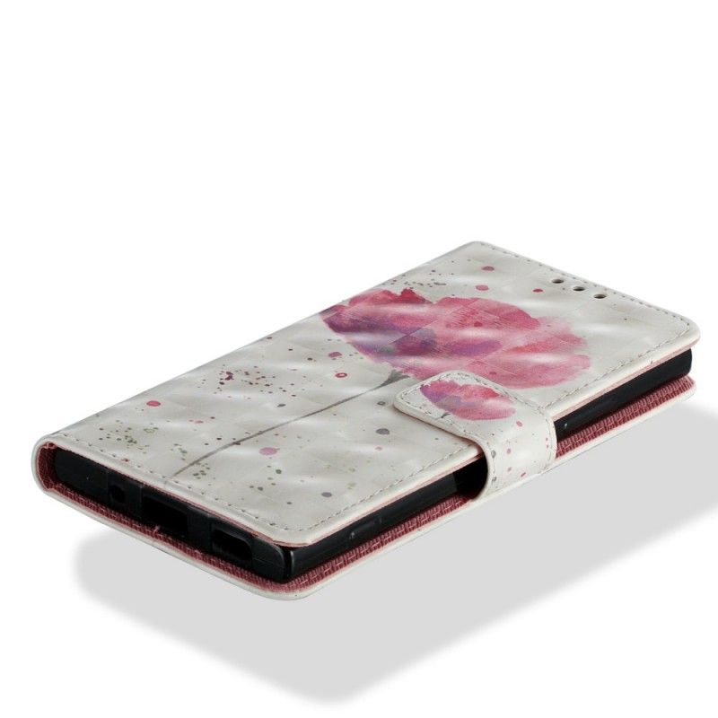Leren Hoesje Sony Xperia XA2 Telefoonhoesje 3D Aquarel Klaproos