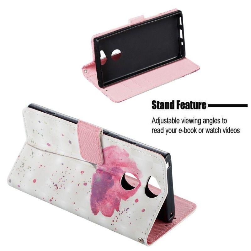 Leren Hoesje Sony Xperia XA2 Telefoonhoesje 3D Aquarel Klaproos