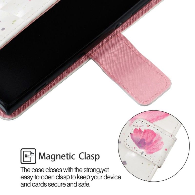 Leren Hoesje Sony Xperia XA2 Telefoonhoesje 3D Aquarel Klaproos