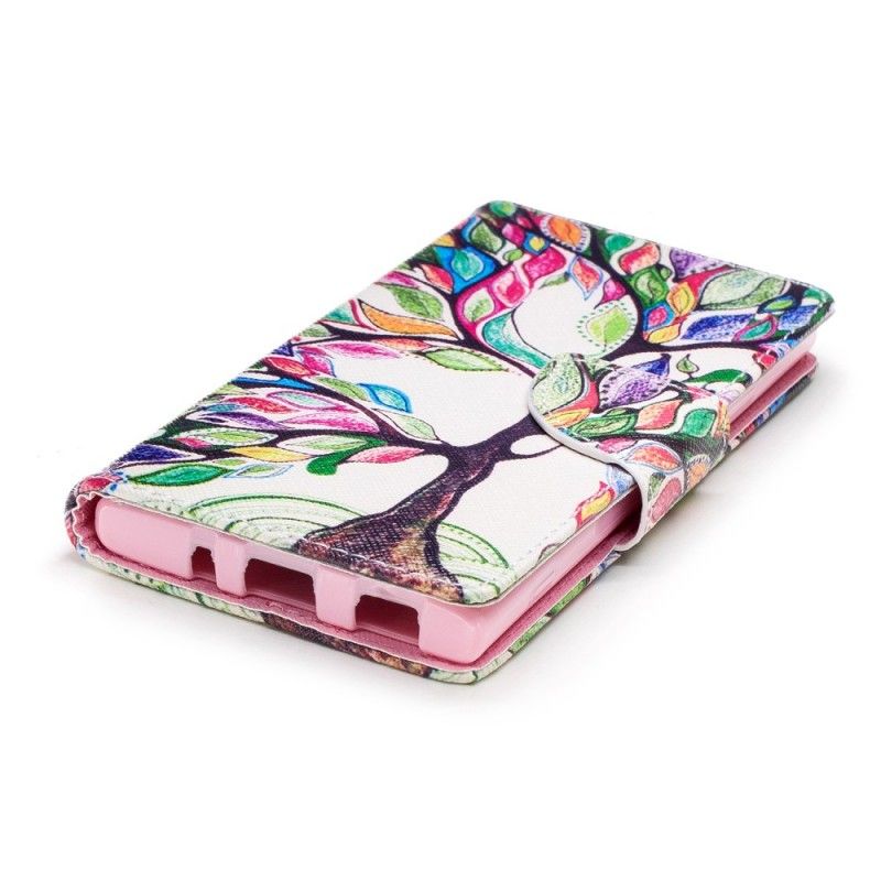 Leren Hoesje voor Sony Xperia XA2 Gekleurde Boom