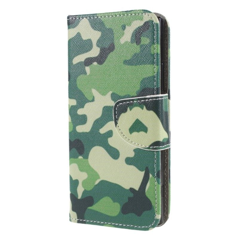 Leren Hoesje voor Sony Xperia XA2 Militaire Camouflage