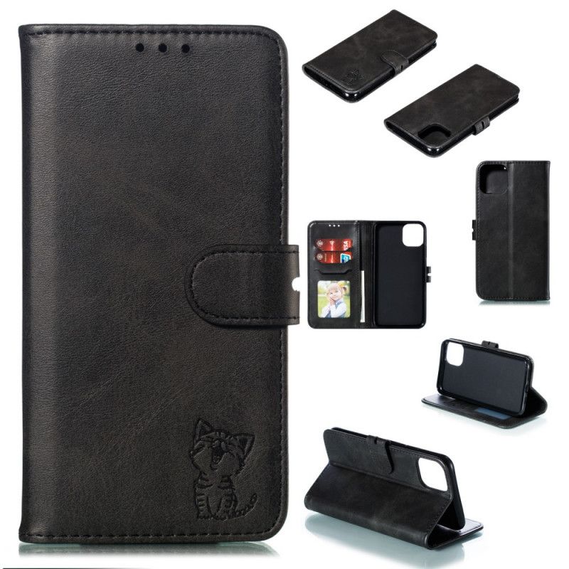 Cover Folio-hoesje iPhone 12 Pro Max Grijs Zwart Telefoonhoesje Kittenkleur