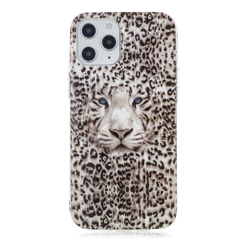 Cover Hoesje iPhone 12 Pro Max Telefoonhoesje Fluorescerende Luipaard