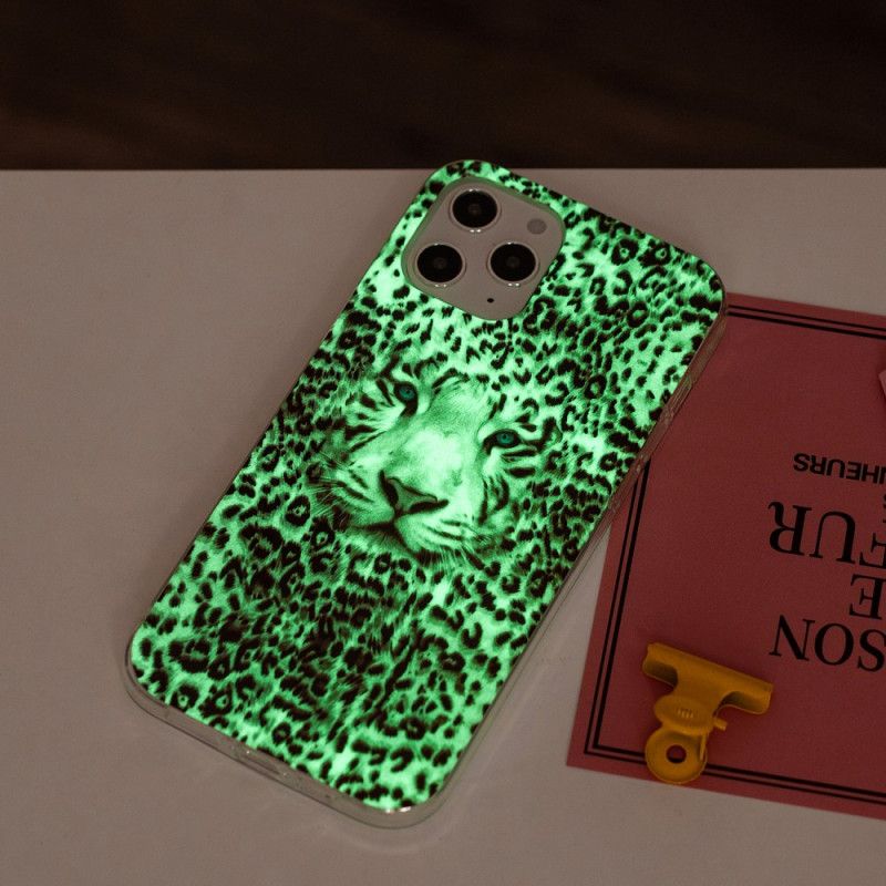 Cover Hoesje iPhone 12 Pro Max Telefoonhoesje Fluorescerende Luipaard