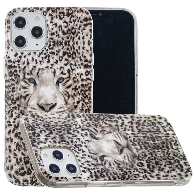Cover Hoesje iPhone 12 Pro Max Telefoonhoesje Fluorescerende Luipaard