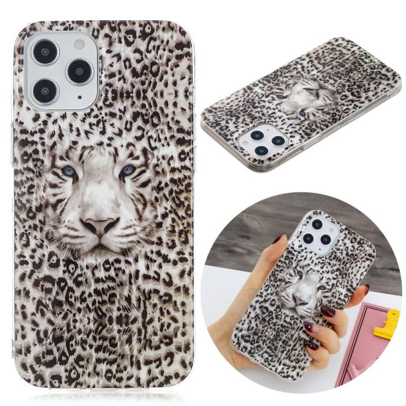 Cover Hoesje iPhone 12 Pro Max Telefoonhoesje Fluorescerende Luipaard