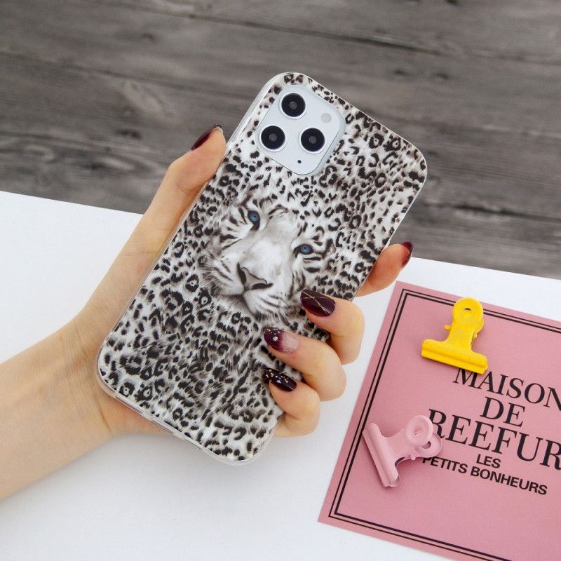 Cover Hoesje iPhone 12 Pro Max Telefoonhoesje Fluorescerende Luipaard