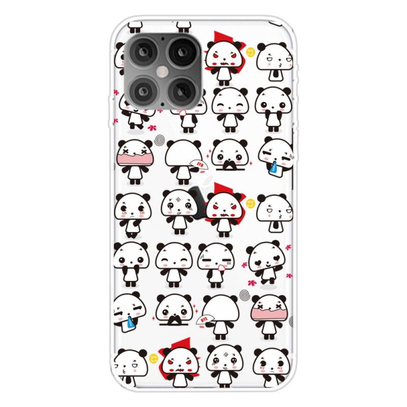 Cover Hoesje iPhone 12 Pro Max Telefoonhoesje Grappige Panda'S