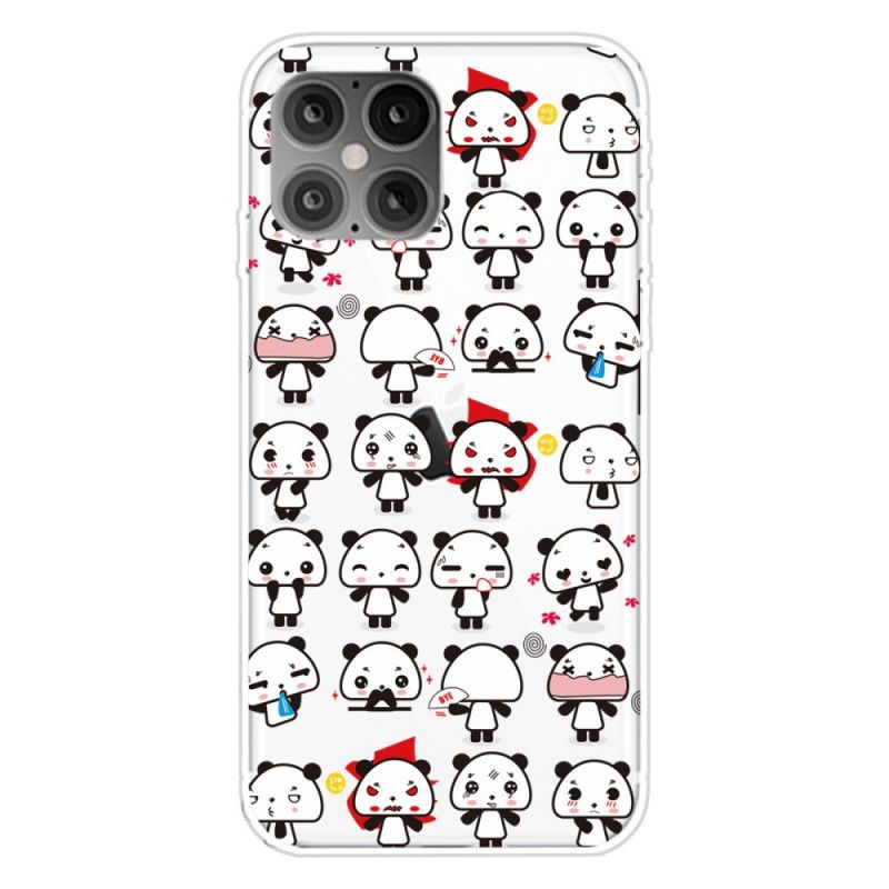 Cover Hoesje iPhone 12 Pro Max Telefoonhoesje Grappige Panda'S