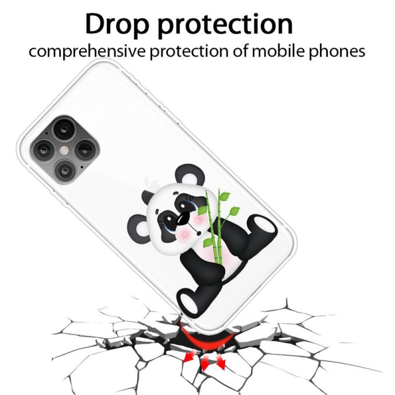Cover Hoesje iPhone 12 Pro Max Telefoonhoesje Transparante Droevige Panda