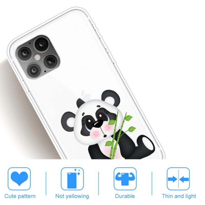 Cover Hoesje iPhone 12 Pro Max Telefoonhoesje Transparante Droevige Panda