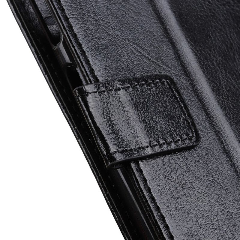 Flip Case Leren iPhone 12 Pro Max Rood Zwart Klassiek