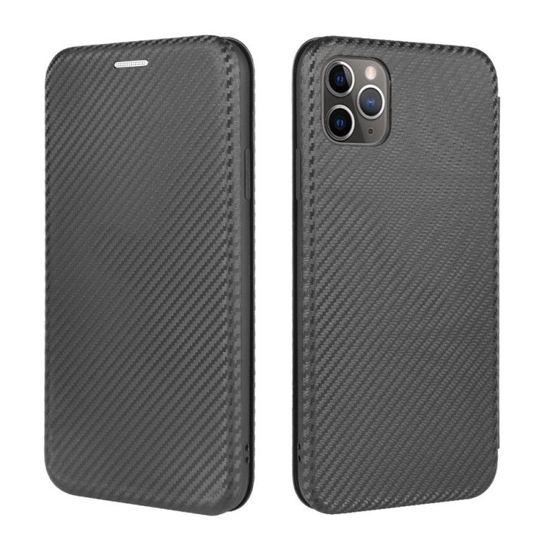 Folio-hoesje iPhone 12 Pro Max Groen Zwart Koolstofvezel