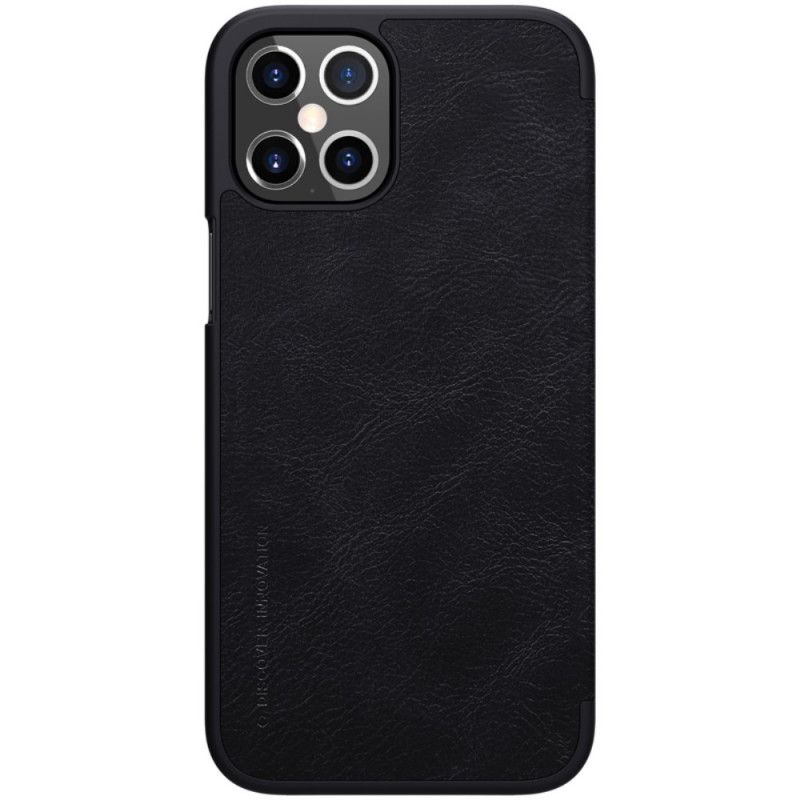 Folio-hoesje iPhone 12 Pro Max Rood Zwart Telefoonhoesje Nillkin Qin-Reeks