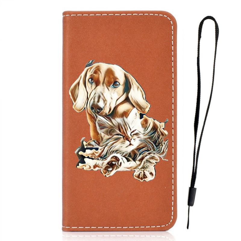 Folio-hoesje voor iPhone 12 Pro Max Hond En Kat