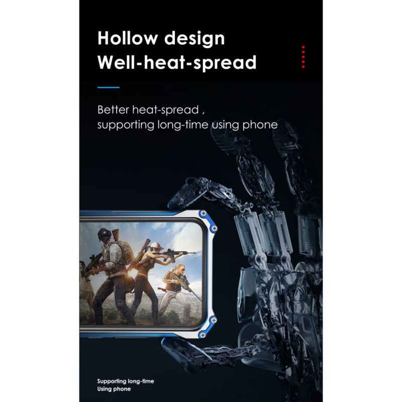 Hoesje iPhone 12 Pro Max Lichtblauw Zwart Aluminiumlegering