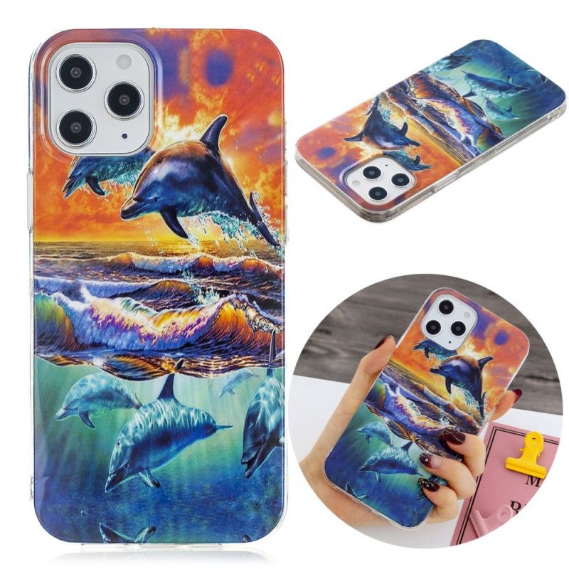 Hoesje iPhone 12 Pro Max Telefoonhoesje Dolfijnen In Het Wild