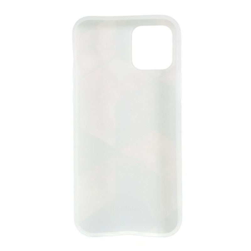 Hoesje iPhone 12 Pro Max Wit Zwart Geometrie Van Siliconenmarmer