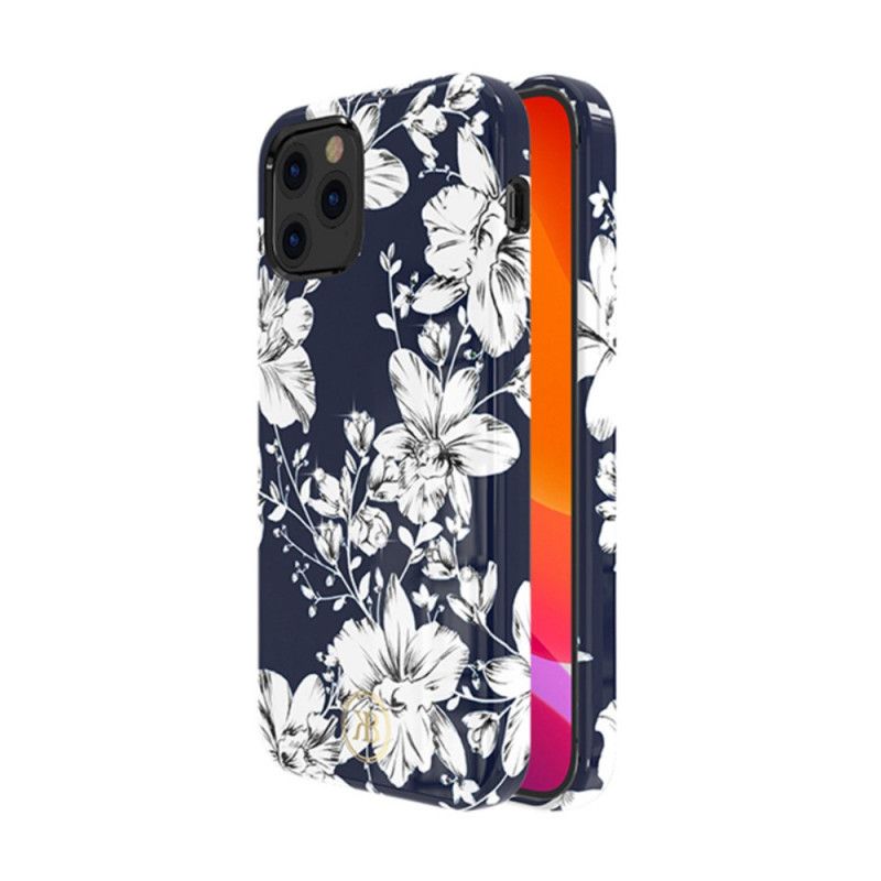 Hoesje iPhone 12 Pro Max Wit Zwart Kingxbar Bloemen