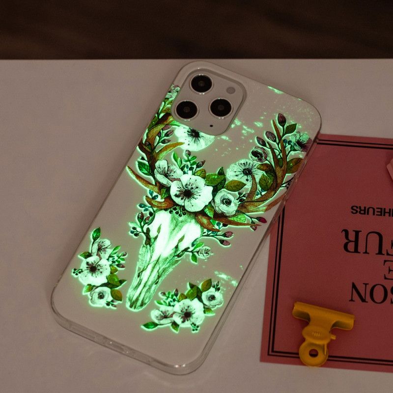 Hoesje voor iPhone 12 Pro Max Eland Met Fluorescerende Bloemen