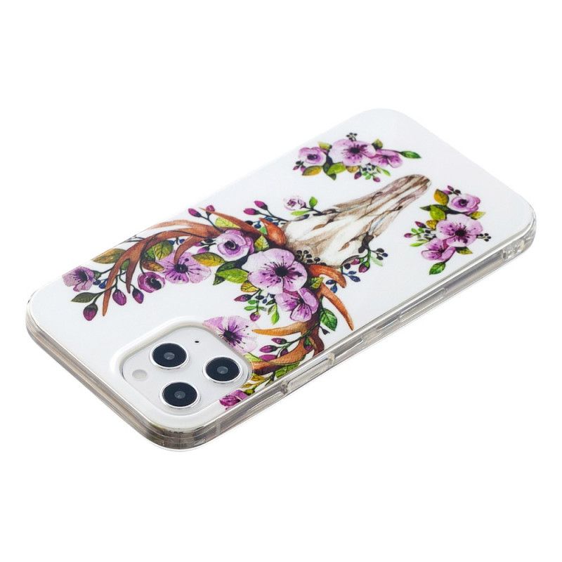 Hoesje voor iPhone 12 Pro Max Eland Met Fluorescerende Bloemen
