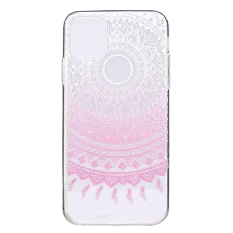 Hoesje voor iPhone 12 Pro Max Lichtblauw Roze Transparante Kleurrijke Mandala