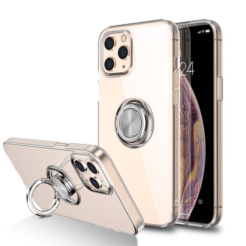 Hoesje voor iPhone 12 Pro Max Rood Zwart Transparant Met Draagring