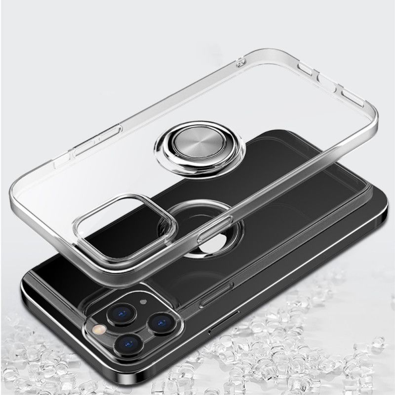 Hoesje voor iPhone 12 Pro Max Rood Zwart Transparant Met Draagring