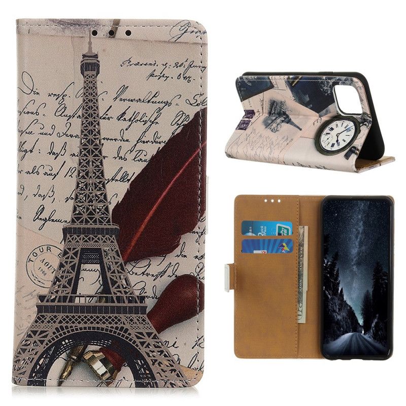 Leren Hoesje iPhone 12 Pro Max Eiffeltoren Van De Dichter