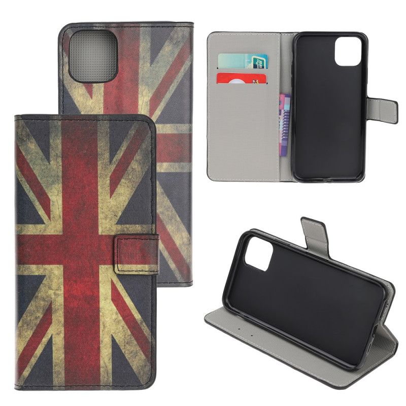 Leren Hoesje iPhone 12 Pro Max Engelse Vlag