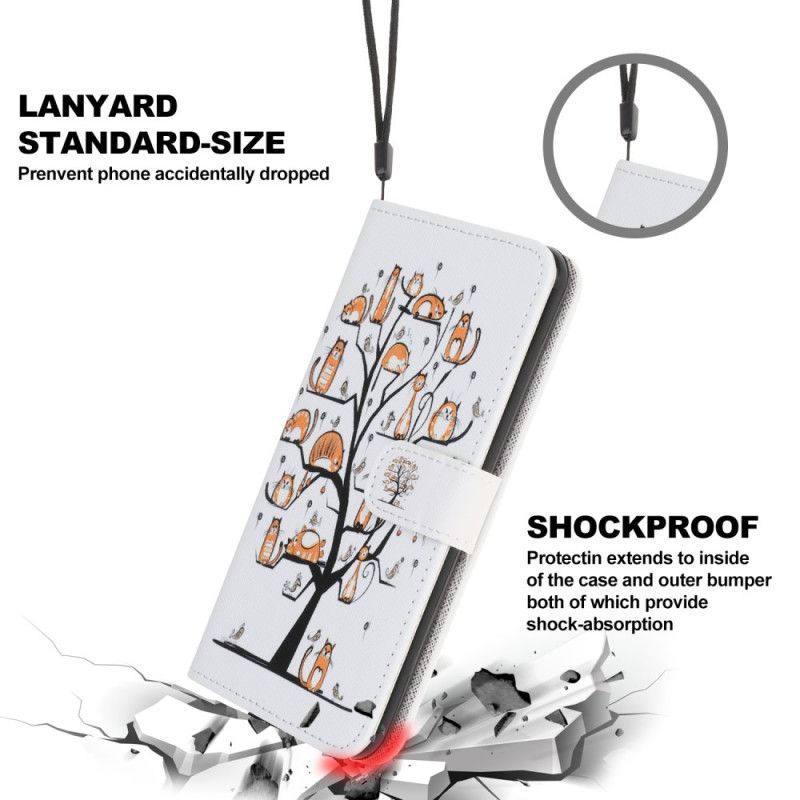 Leren Hoesje iPhone 12 Pro Max Funky String Katten