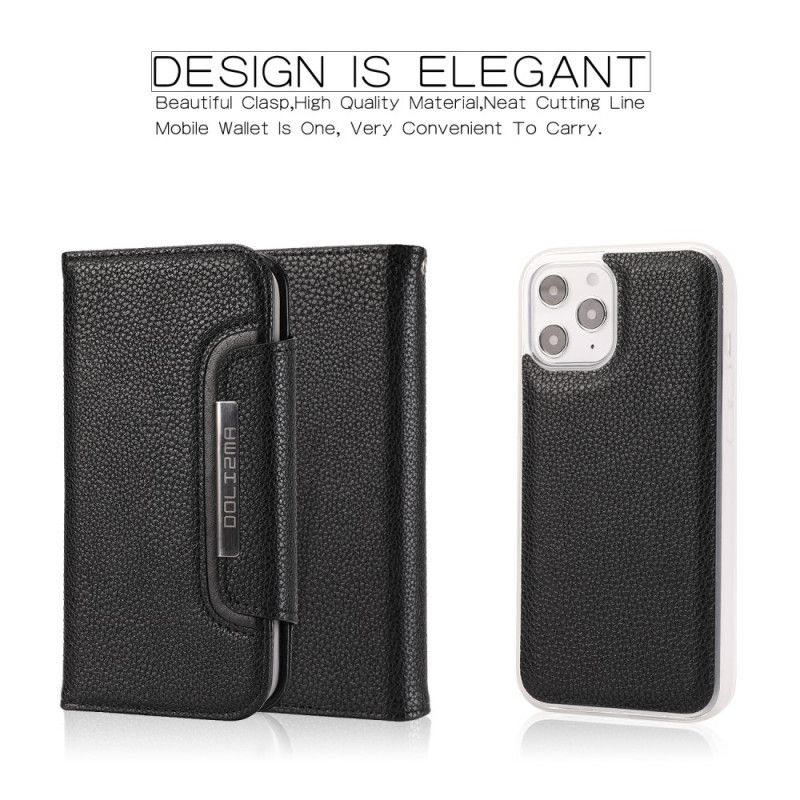 Leren Hoesje iPhone 12 Pro Max Rood Zwart Afneembare Schaal