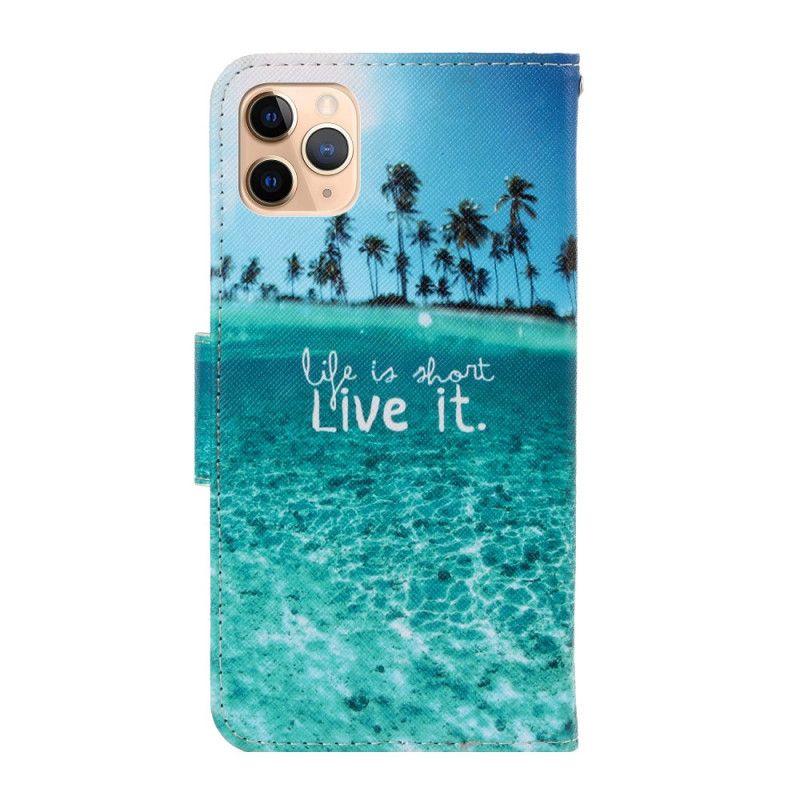 Leren Hoesje voor iPhone 12 Pro Max Leef Het Met String