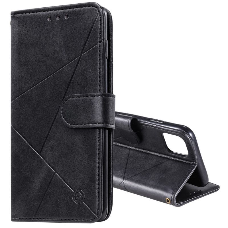 Leren Hoesje voor iPhone 12 Pro Max Rood Zwart Diamant Imitatieleer