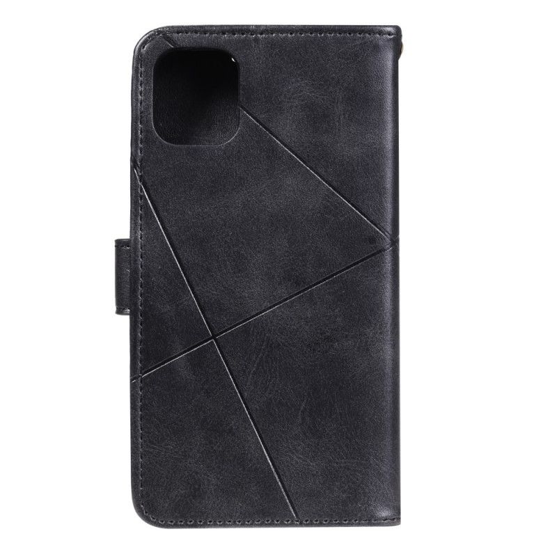 Leren Hoesje voor iPhone 12 Pro Max Rood Zwart Diamant Imitatieleer