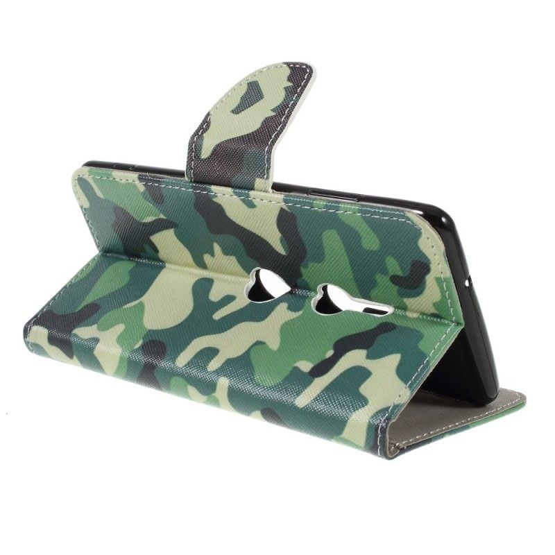 Cover Folio-hoesje Sony Xperia XZ3 Telefoonhoesje Militaire Camouflage